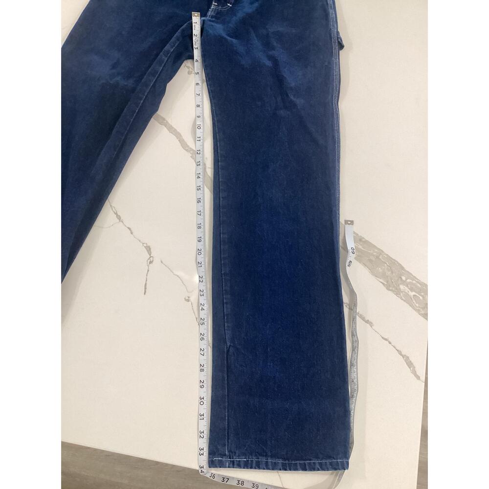 Dickies Blue Mens Dark Wash Zip Fly Carpenter Jeans 32X34 - Picture 8 of 10